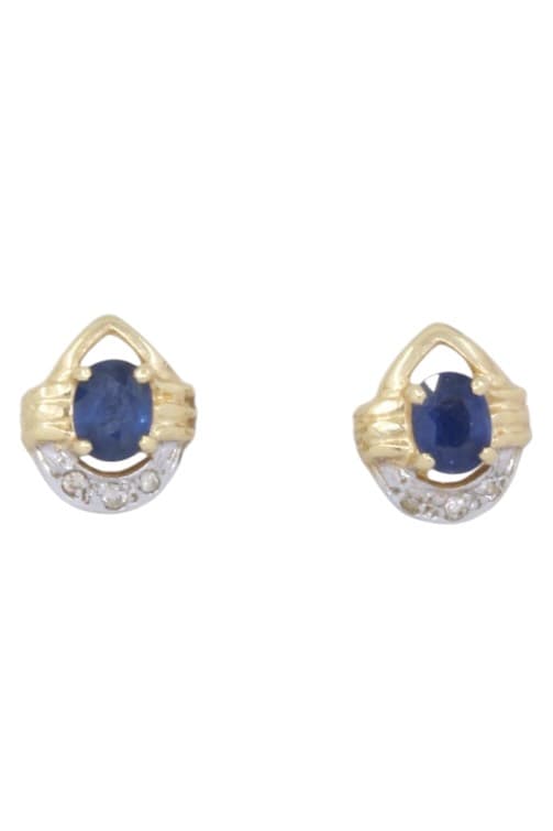 BOUCLES D'OREILLES SAPHIRS ET DIAMANTS — vue 1