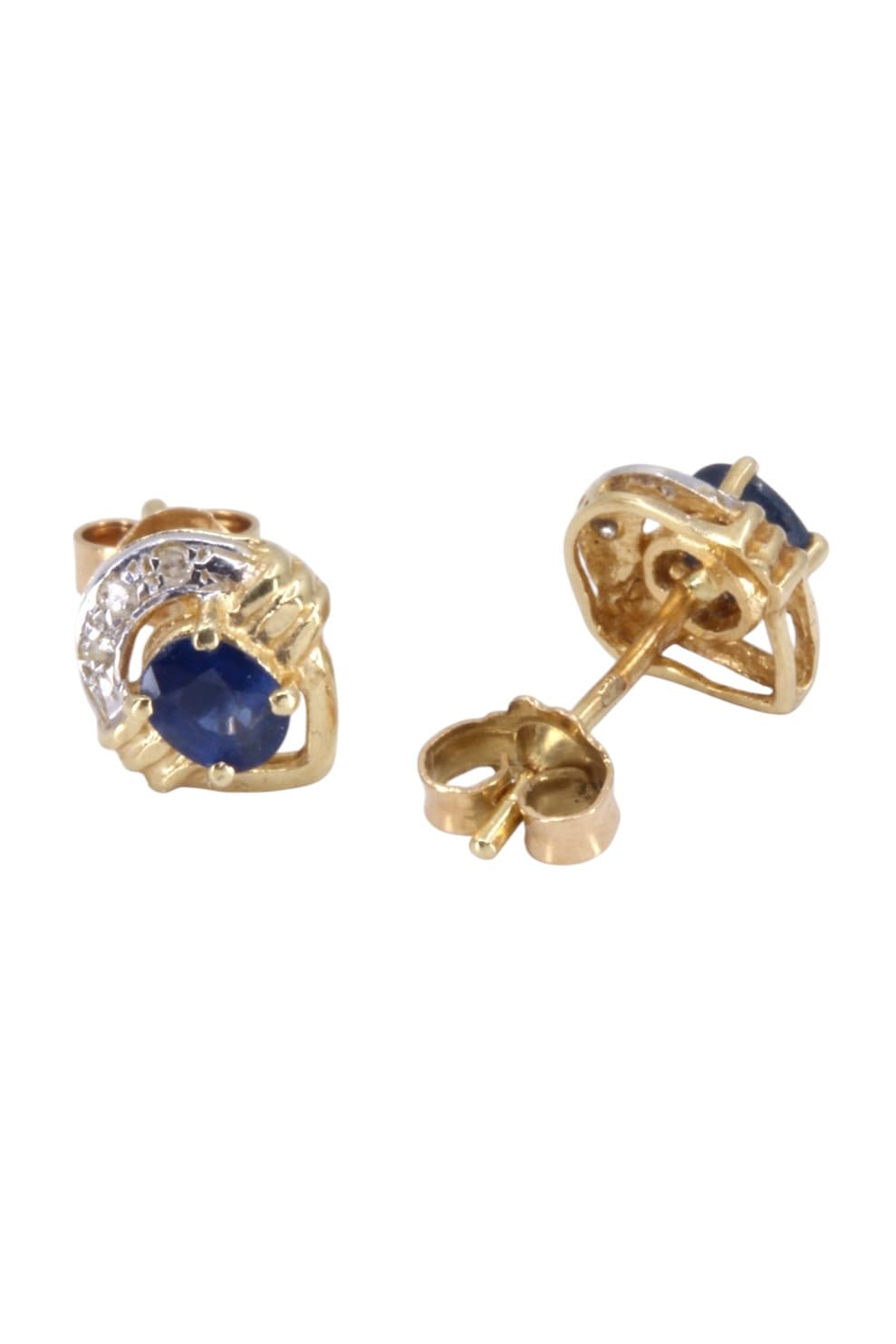 BOUCLES D'OREILLES SAPHIRS ET DIAMANTS — vue 3