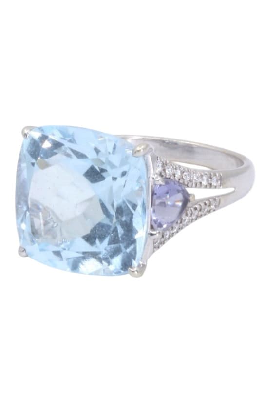 BAGUE ANCIENNE TOPAZE ET DIAMANTS — vue 4