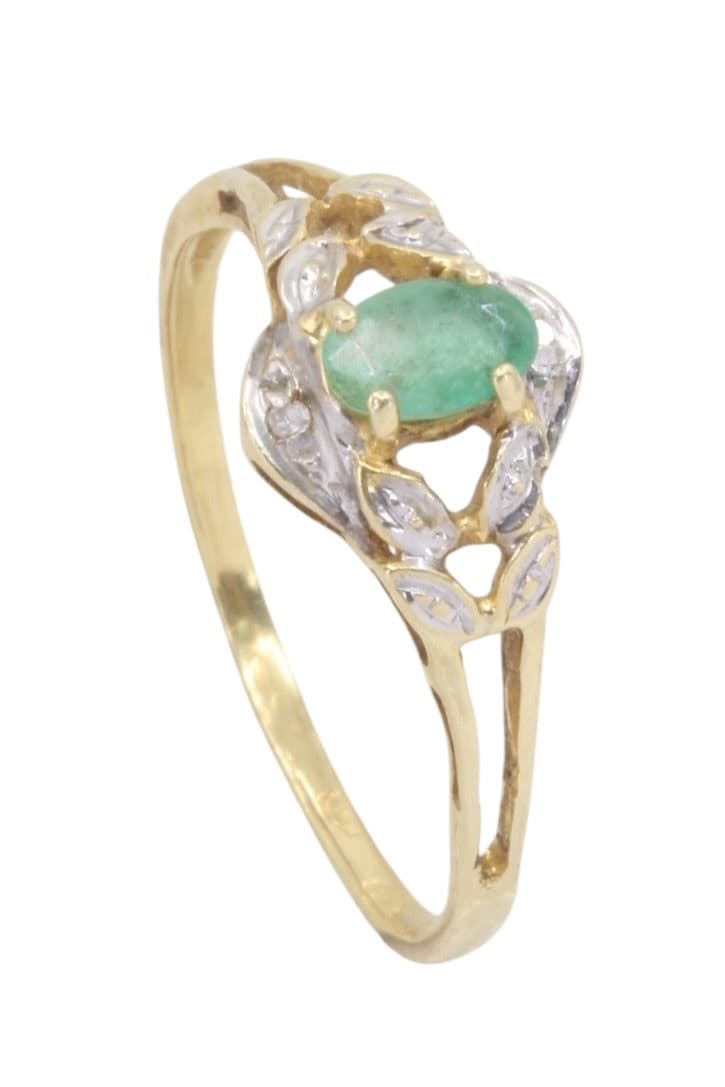 BAGUE MODERNE ÉMERAUDE ET DIAMANTS — vue 4