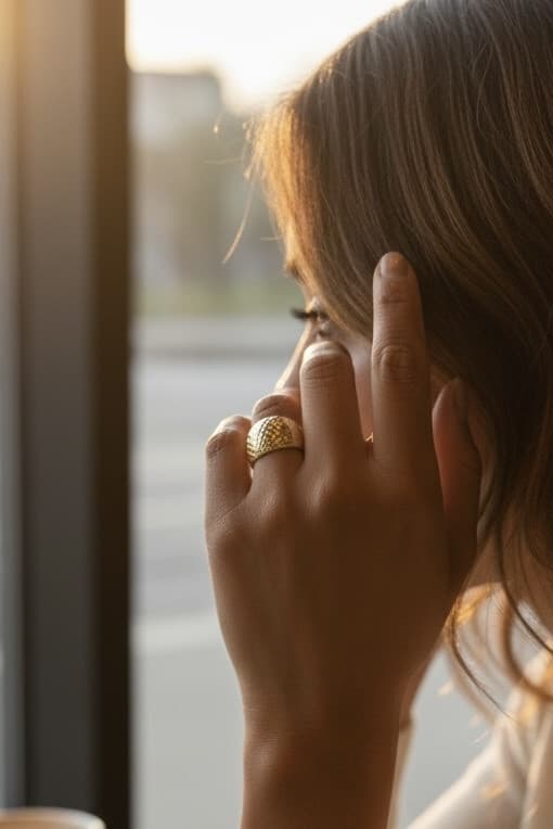 BAGUE JONC MATELASSÉE — vue 2