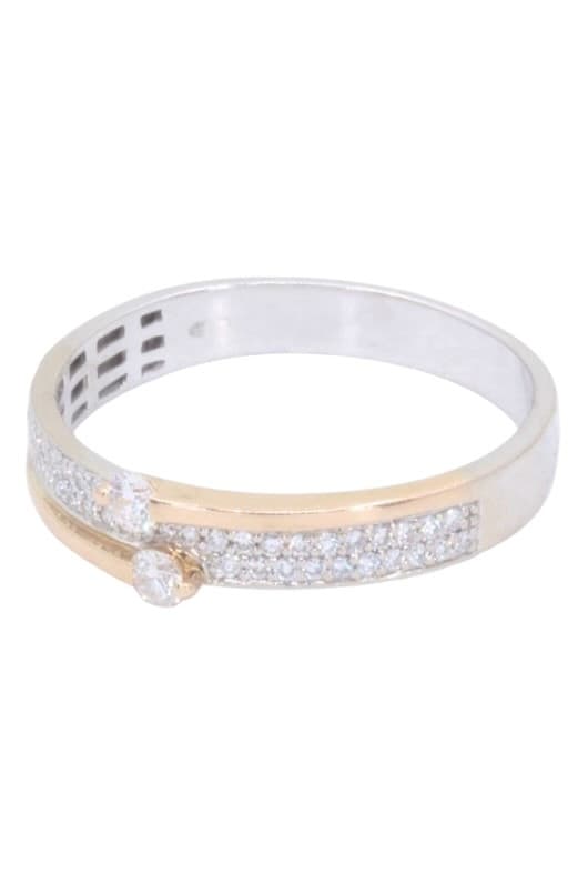 BAGUE 2 ORS DIAMANTS — vue 5