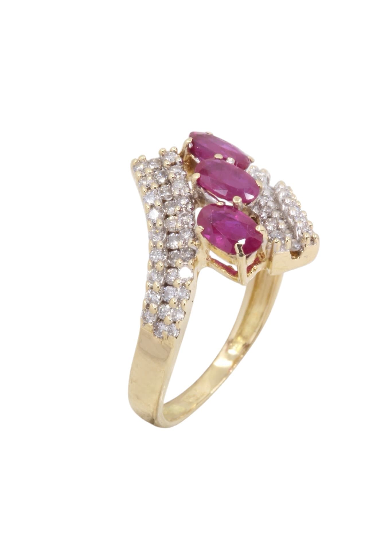 BAGUE RUBIS ET DIAMANTS — vue 3