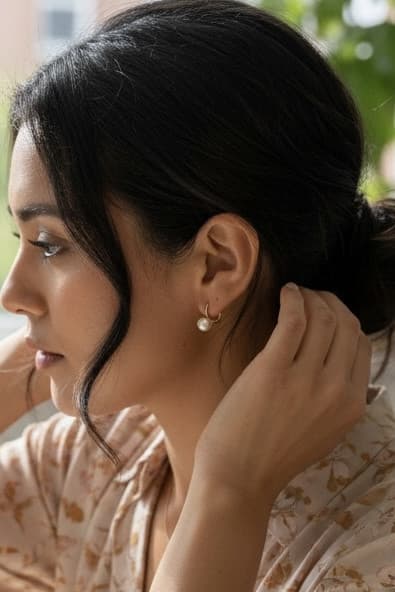 BOUCLES D'OREILLES PERLES — vue 2