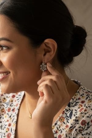 BOUCLES D'OREILLES ANCIENNES EMAIL — vue 2