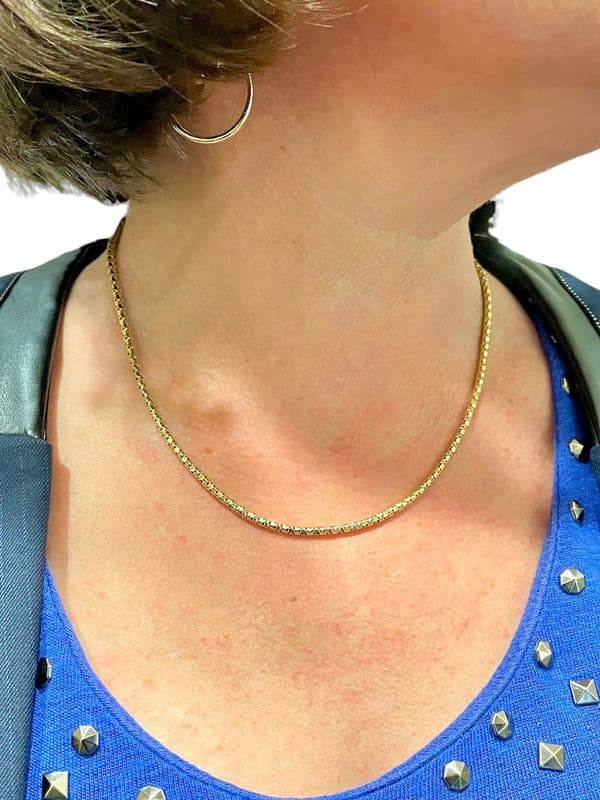 COLLIER MAILLE RONDE FANTAISIE — vue 2