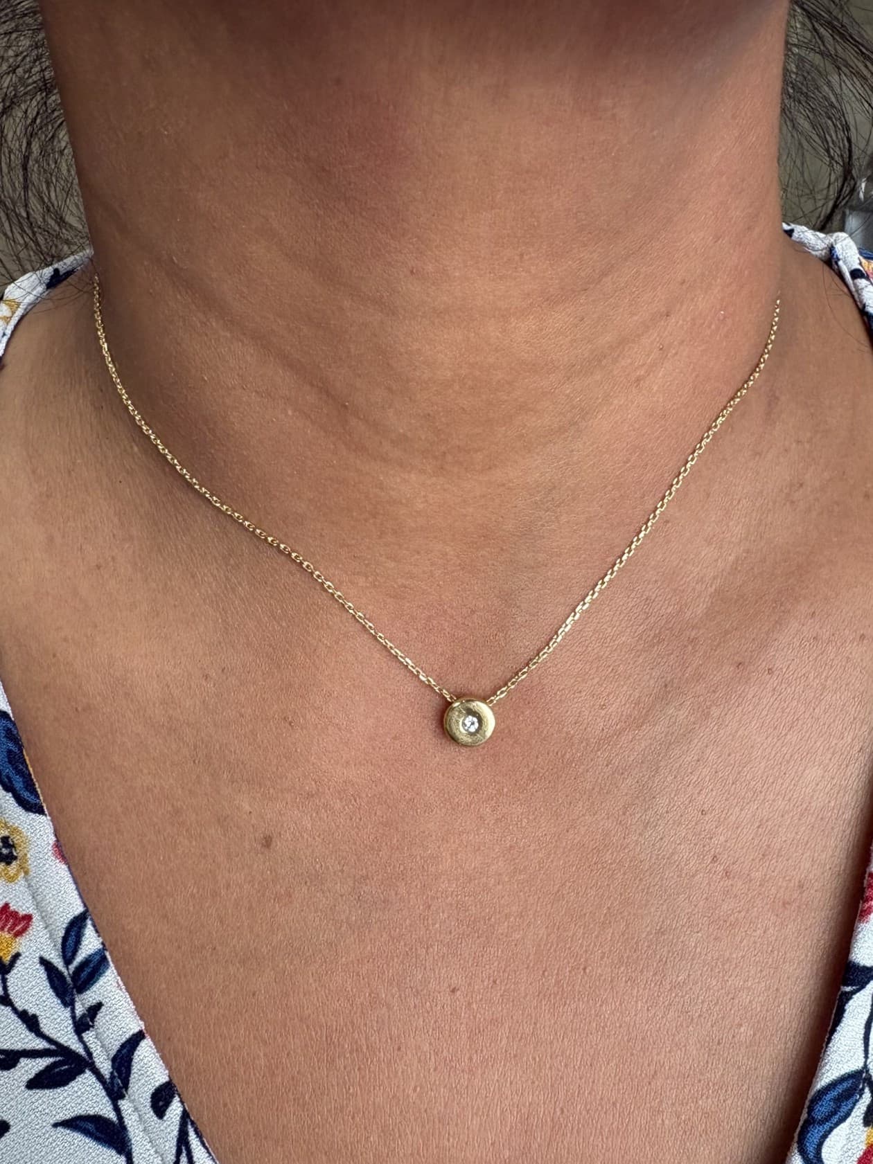 COLLIER DIAMANT SOLITAIRE — vue 2