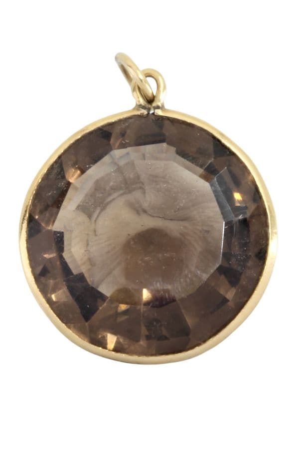 PENDENTIF MODERNE QUARTZ FUMÉ — vue 1