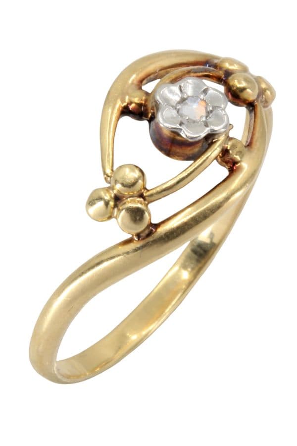 BAGUE ANCIENNE ART-NOUVEAU — vue 4