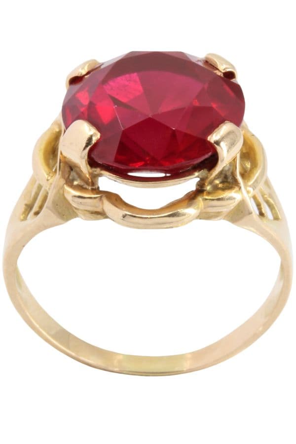 BAGUE MODERNE RUBIS AFRICAIN — vue 1