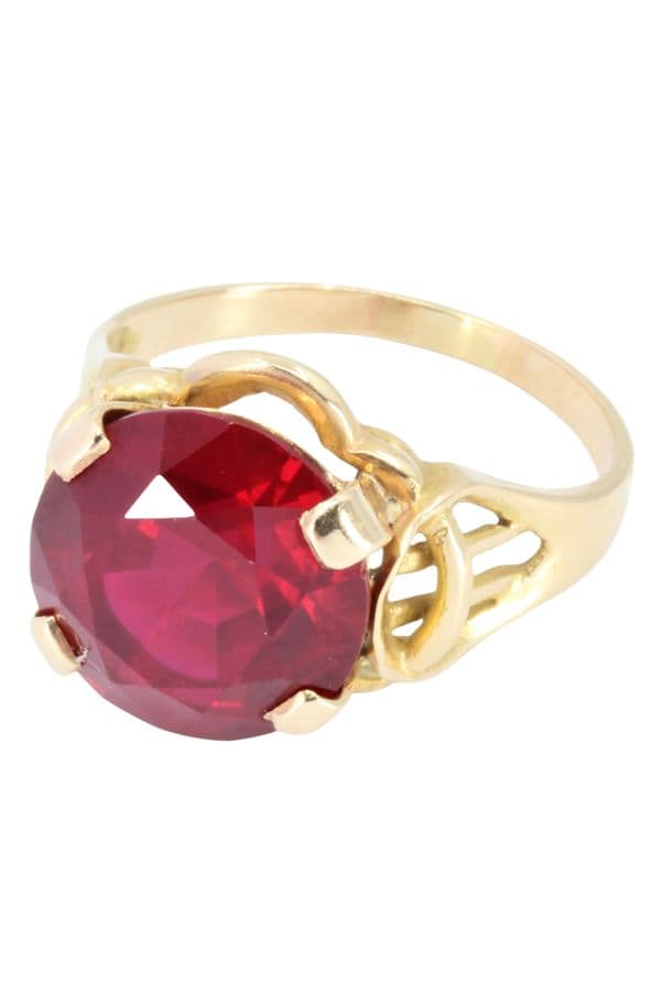 BAGUE MODERNE RUBIS AFRICAIN — vue 3