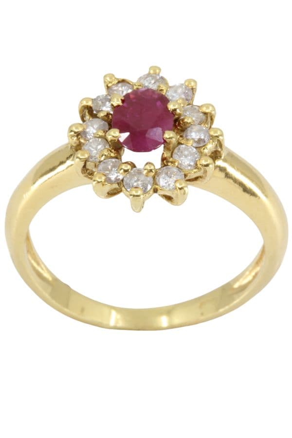BAGUE MARGUERITE RUBIS ET DIAMANTS — vue 1