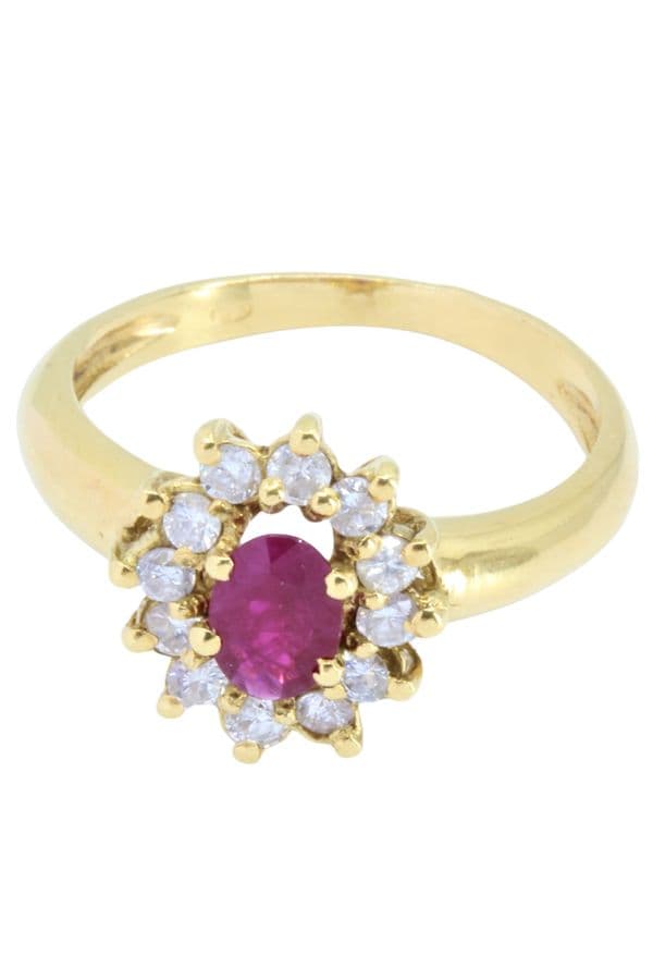 BAGUE MARGUERITE RUBIS ET DIAMANTS — vue 4