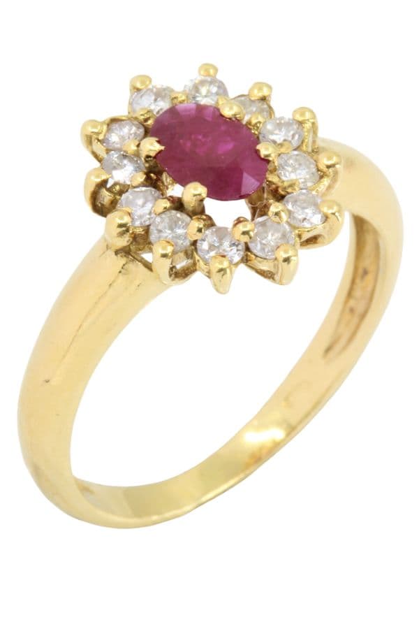 BAGUE MARGUERITE RUBIS ET DIAMANTS — vue 5