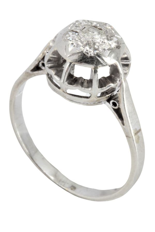 BAGUE DIAMANTS ANNÉES 50' — vue 4