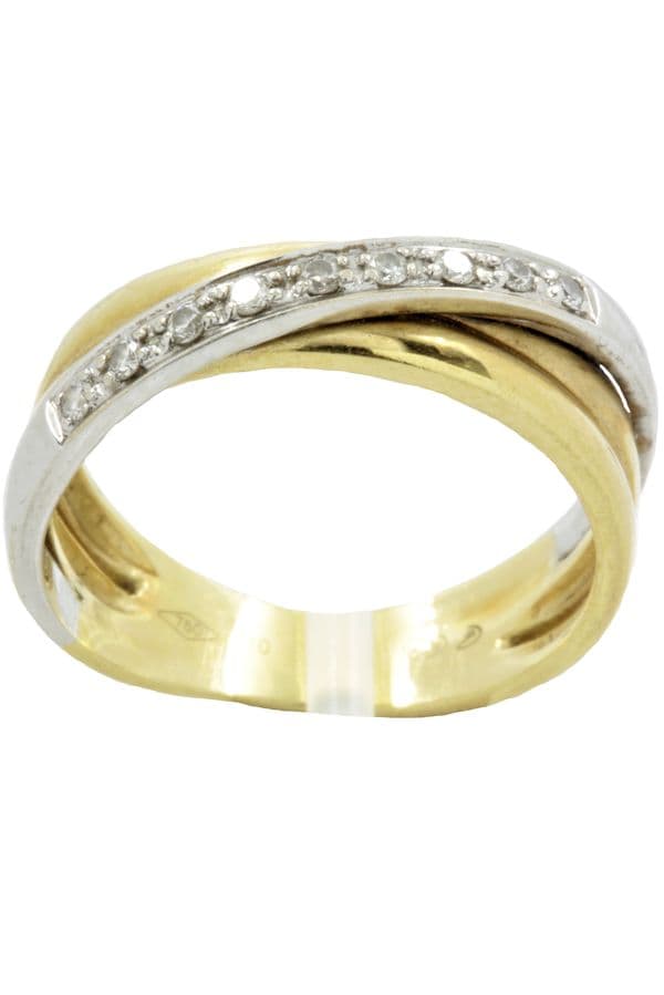 BAGUE MODERNE DIAMANTS — vue 1
