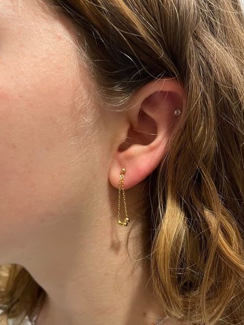 BOUCLES D'OREILLES PENDANTES BOULES — vue 2