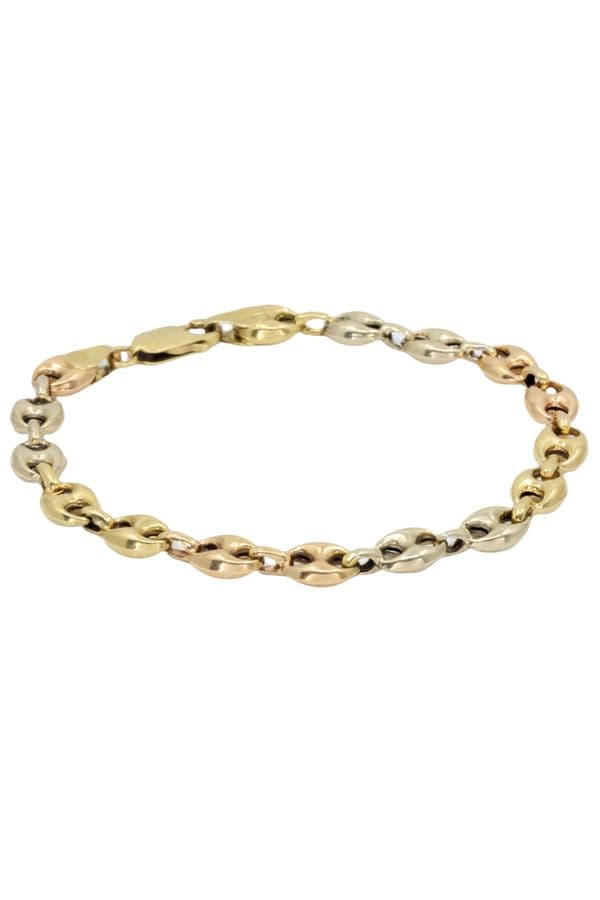 BRACELET MAILLE GRAIN DE CAFÉ 3 ORS — vue 1