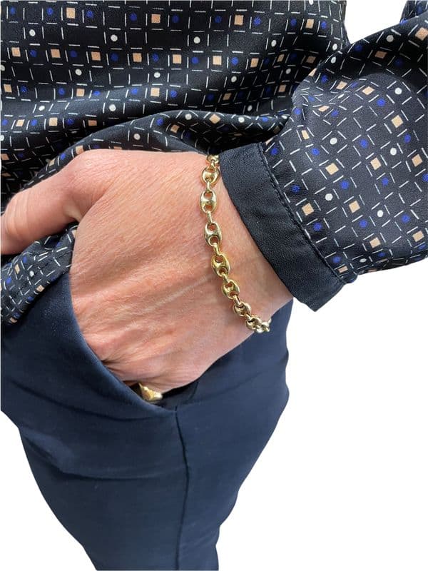 BRACELET MAILLE GRAIN DE CAFÉ 3 ORS — vue 2