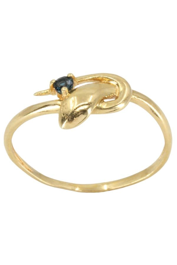 BAGUE SERPENT SPINELLE BLEUE — vue 1