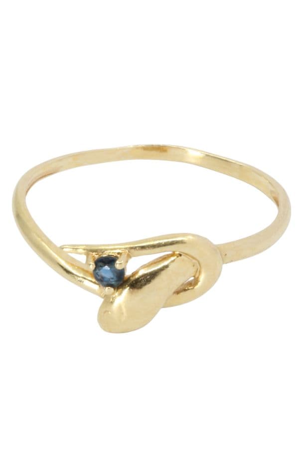 BAGUE SERPENT SPINELLE BLEUE — vue 3