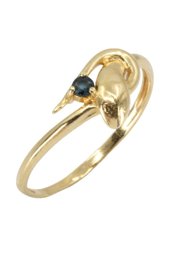BAGUE SERPENT SPINELLE BLEUE — vue 4