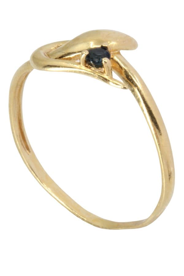 BAGUE SERPENT SPINELLE BLEUE — vue 5