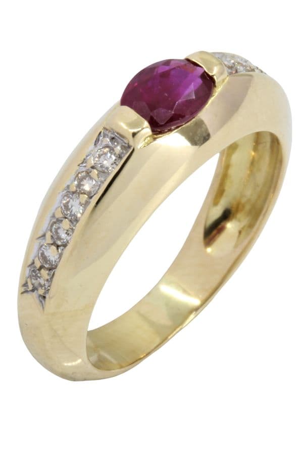 BAGUE MODERNE RUBIS ET DIAMANTS — vue 5