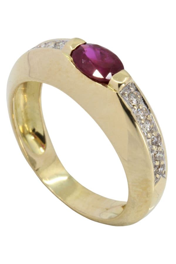 BAGUE MODERNE RUBIS ET DIAMANTS — vue 6