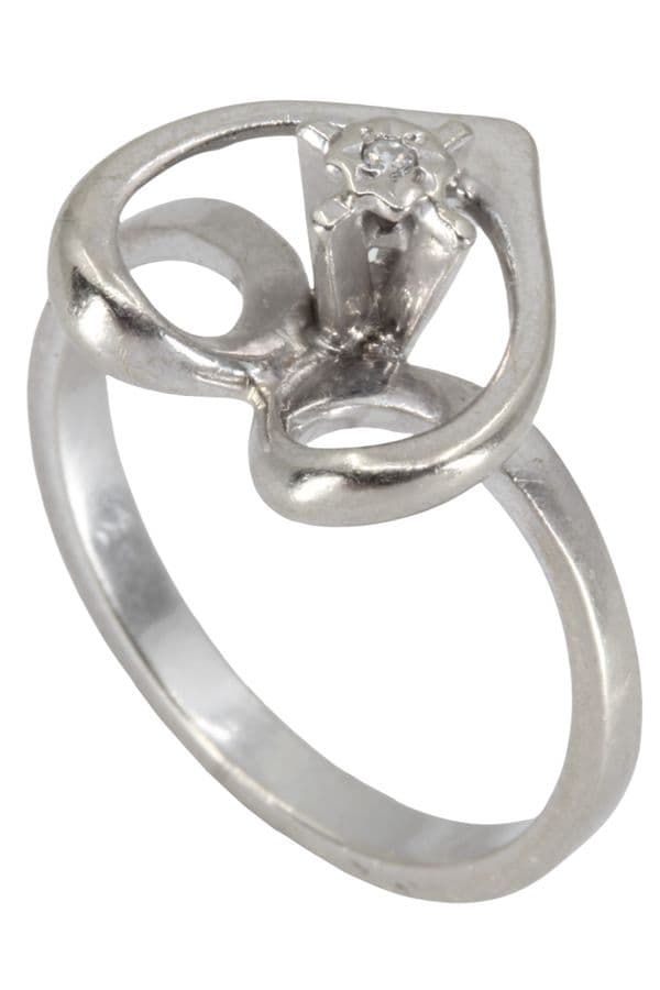 BAGUE MODERNE CŒUR ET DIAMANT — vue 6
