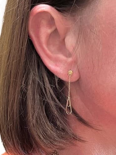 BOUCLES D'OREILLES PENDANTES GOUTTES — vue 2