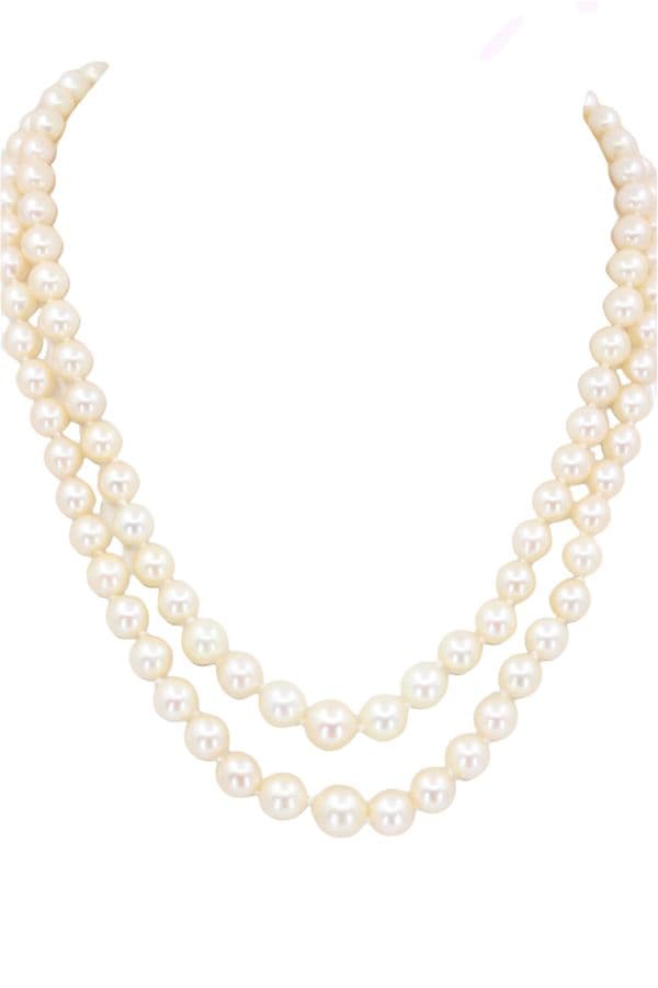 COLLIER DE PERLES SAPHIR ET DIAMANTS — vue 1
