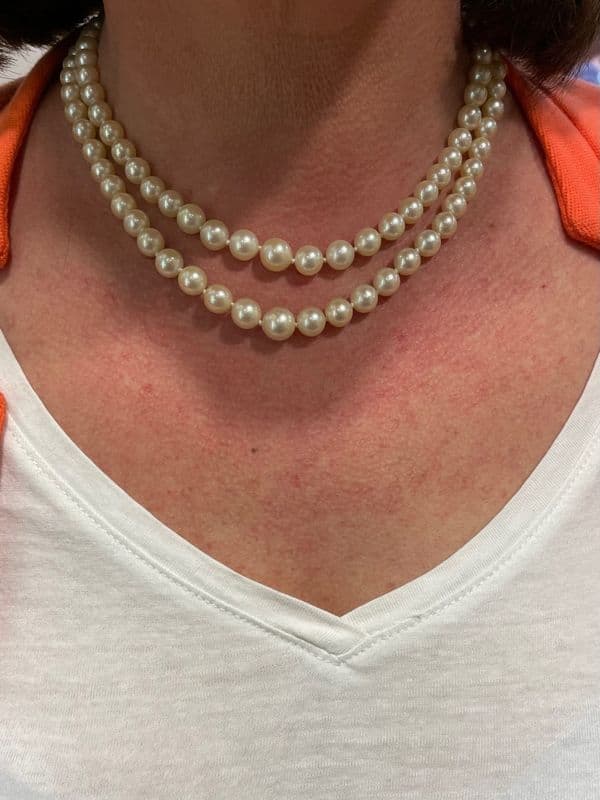 COLLIER DE PERLES SAPHIR ET DIAMANTS — vue 2
