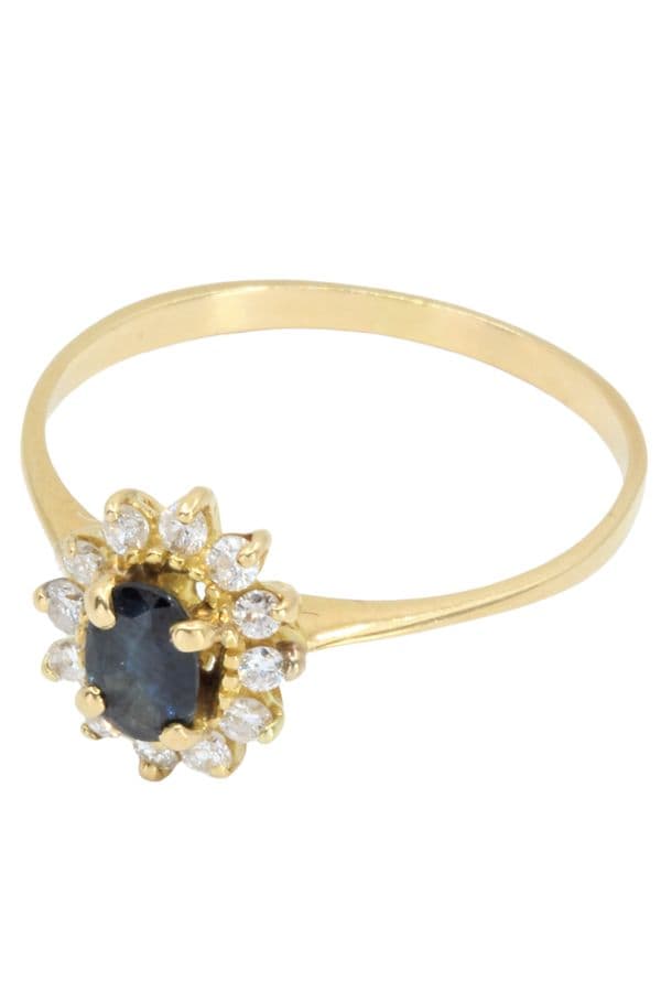 BAGUE MARGUERITE SAPHIR ET DIAMANTS — vue 3