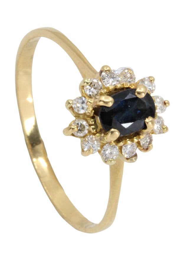 BAGUE MARGUERITE SAPHIR ET DIAMANTS — vue 4