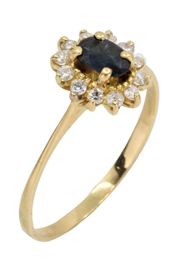 BAGUE MARGUERITE SAPHIR ET DIAMANTS — vue 5
