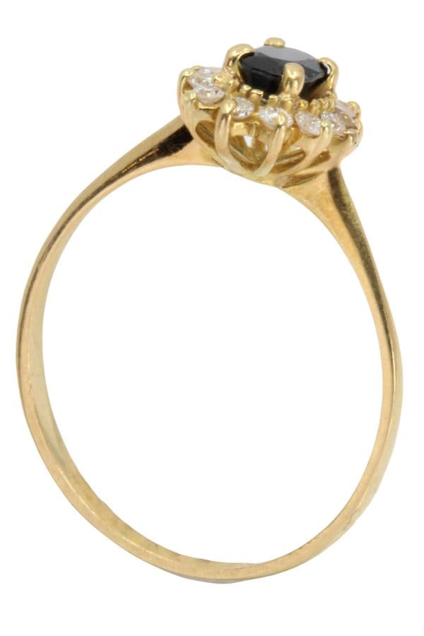 BAGUE MARGUERITE SAPHIR ET DIAMANTS — vue 6