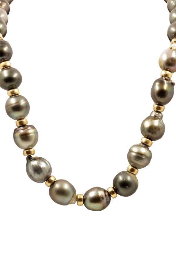 COLLIER DE PERLES NOIRES — vue 1