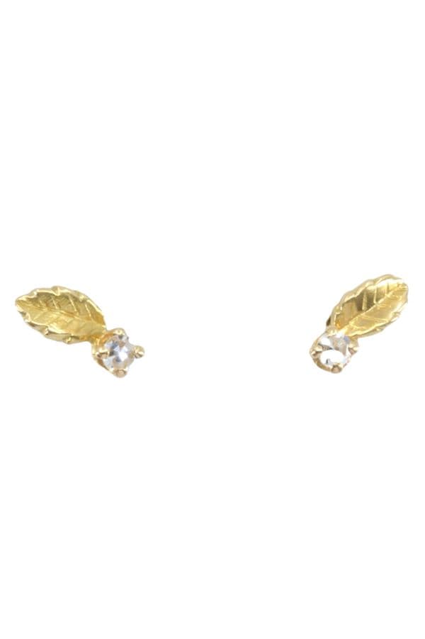 BOUCLES D'OREILLES FEUILLES ET DIAMANTS — vue 1