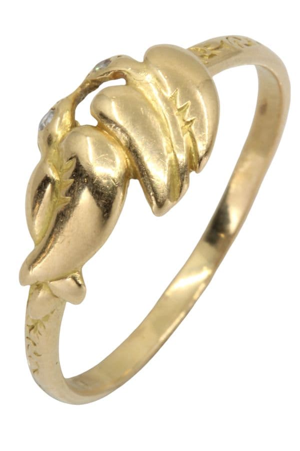 BAGUE MODERNE COLOMBES ET DIAMANTS — vue 5
