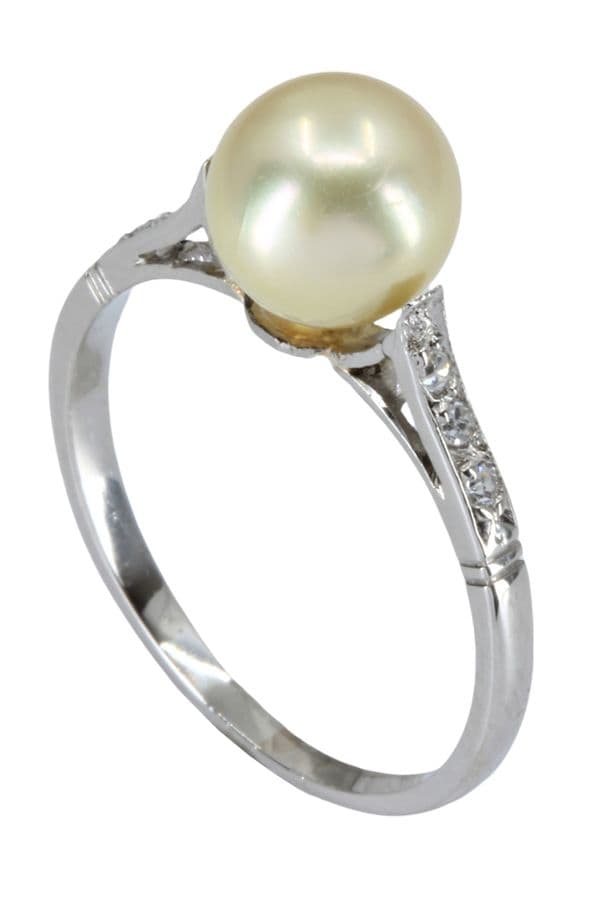 BAGUE PERLE ET DIAMANTS — vue 3