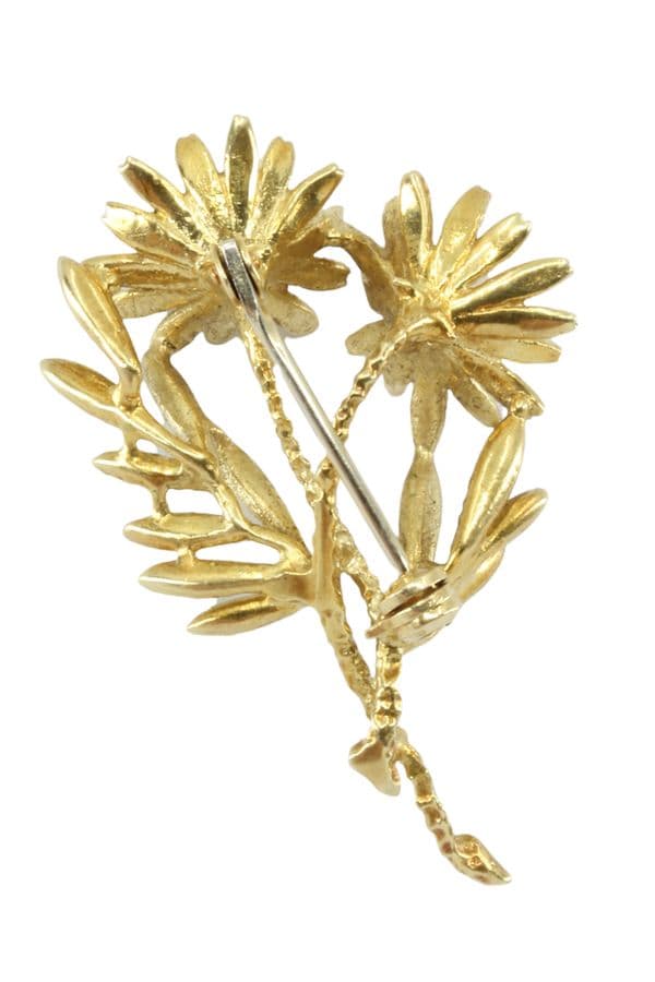 BROCHE FLORAL ÉMAIL ET PERLES — vue 4