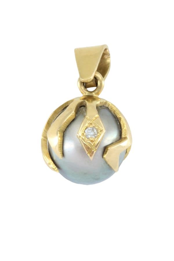 PENDENTIF PERLE DE TAHITI ET DIAMANT — vue 1