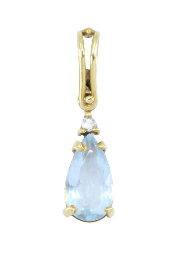 PENDENTIF AIGUE MARINE ET DIAMANT — vue 1