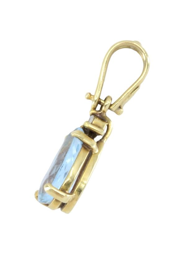 PENDENTIF AIGUE MARINE ET DIAMANT — vue 3