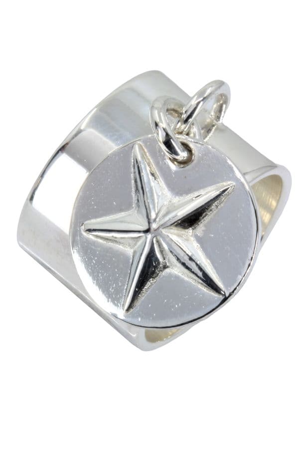 BAGUE MÉDAILLE STAR SIGNÉE MARC DELOCHE — vue 4