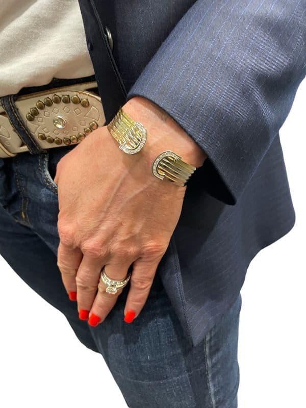 BRACELET 3 ORS DOUBLE C DIAMANTS — vue 2
