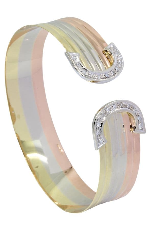 BRACELET 3 ORS DOUBLE C DIAMANTS — vue 4