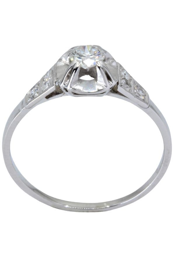 SOLITAIRE ART DÉCO DIAMANTS 0.22 CARAT — vue 1