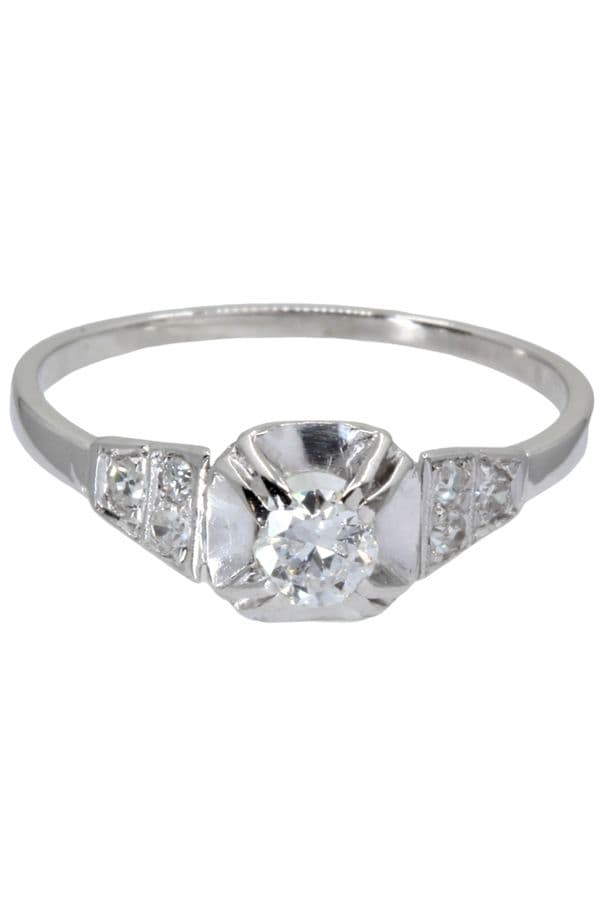 SOLITAIRE ART DÉCO DIAMANTS 0.22 CARAT — vue 3